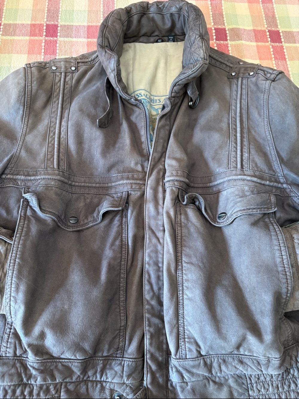 Vintage Leather Bomber Jacket